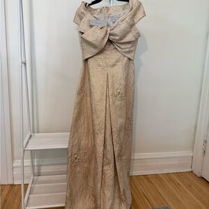 Rickie Freeman for Teri Jon Gold Maxi Dress